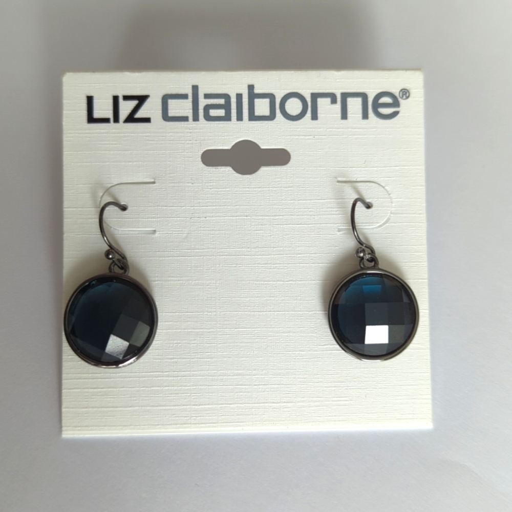 NWT - Liz Claiborne - Dangle Earrings - Faux Sapphire